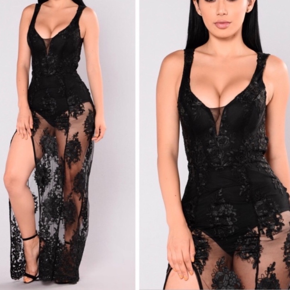 Fashion nova maxi slit dress